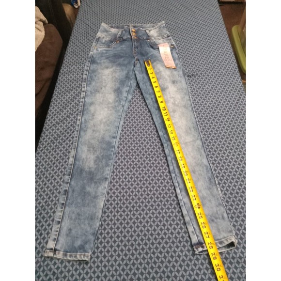 WAIST  28 IN SIZE 9 C SKINNY JEANS STRETCH DENIM BLUE , 9-2 CUTIE1409 PUSH UP - Picture 7 of 16